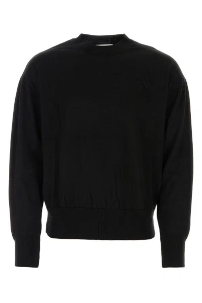 Ami Alexandre Mattiussi Ami Unisex Black Cotton Blend Sweater