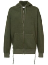 FAITH CONNEXION FAITH CONNEXION ZIPPED HOODED SWEATSHIRT - GREEN,X3337J0001112340965