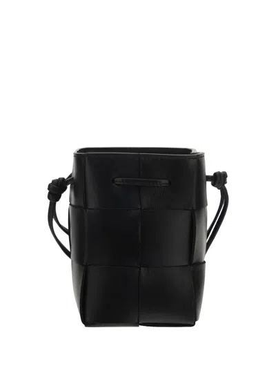 Bottega Veneta Cassette Leather Bucket Bag In Black  