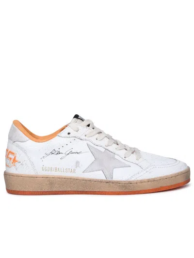 Golden Goose Man  'ball Star' White Leather Sneakers