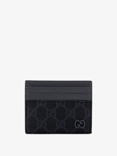 Gucci Man Card Holder Man Grey Cardcases In Black