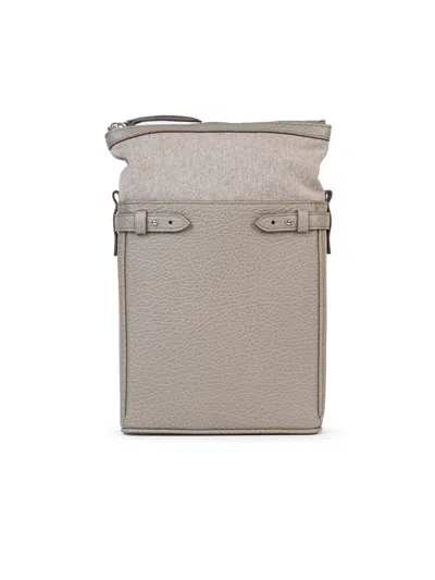 Maison Margiela 'camera Bag' Dove Grey Leather Bag