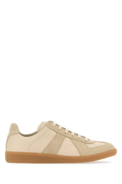 Maison Margiela Man Two-tone Leather And Suede Replica Sneakers In Multicolor