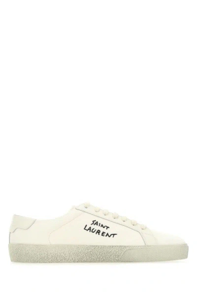 Saint Laurent Ivory Canvas Sl/06 Sneakers In White