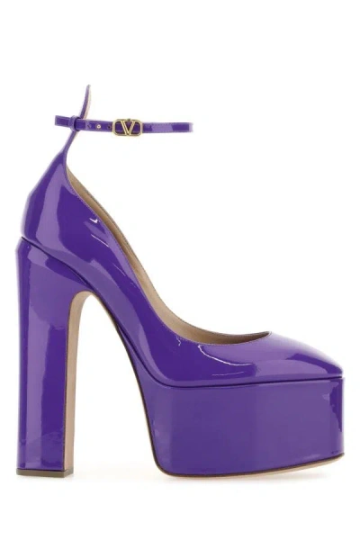 Valentino Garavani Woman Purple Leather Tan-go Pumps
