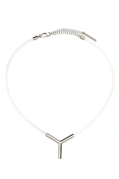 Y/project Y Project Woman Transparent Pvc Y Necklace In White