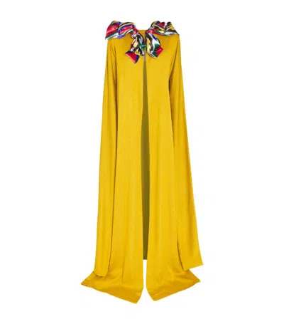 Maison Artc Wool-cotton Papillon Abaya Coat In Yellow