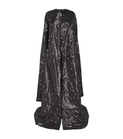 Maison Artc Shantung Rain Abaya Coat In Black