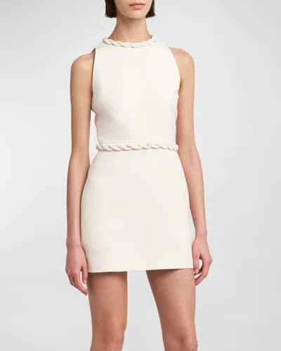 Valentino Twisted Sleeveless Solid Crepe Couture Mini Dress In Ivory