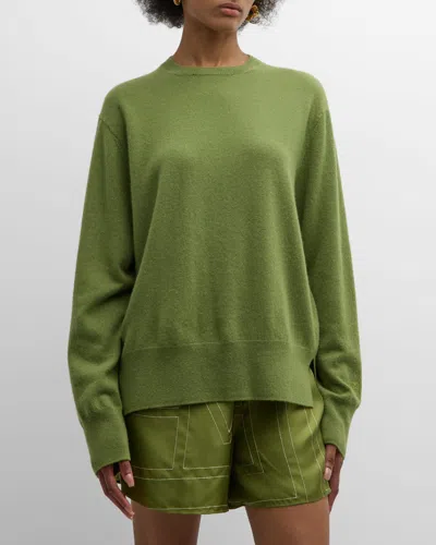 Totême Cashmere Knit Crewneck Sweater In Open Yellow
