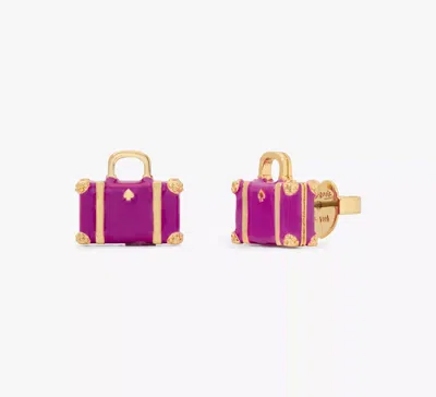 Kate Spade New York Away We Go Suitcase Stud Earrings In Pink