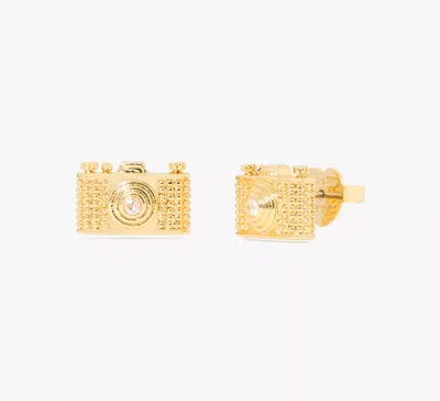 Kate Spade New York Away We Go Pave Camera Stud Earrings In Gold