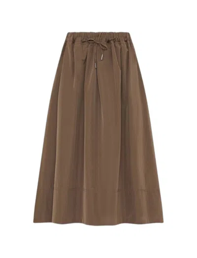 Marella Maman Taffeta Skirt In Brown