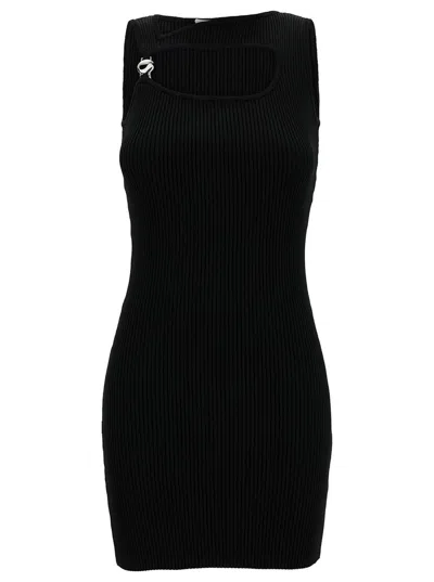 Coperni Cut-out Slim-fit Knitted Midi Dress In Black