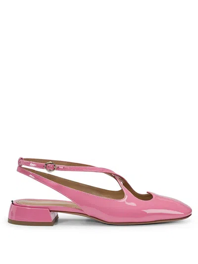 A.bocca Slingback 'two For Love' With Heart-shaped Cutout In Patent Leather In Pink