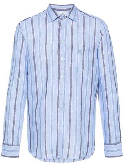 Etro Striped Shirt In Blue