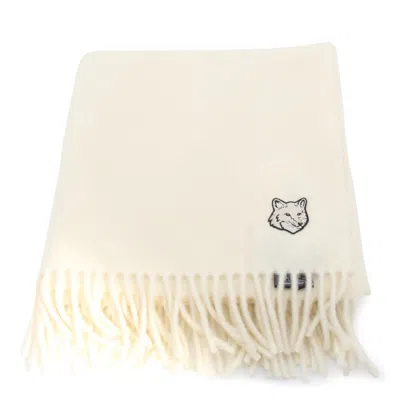 Maison Kitsuné White Wool Scarves In Paper
