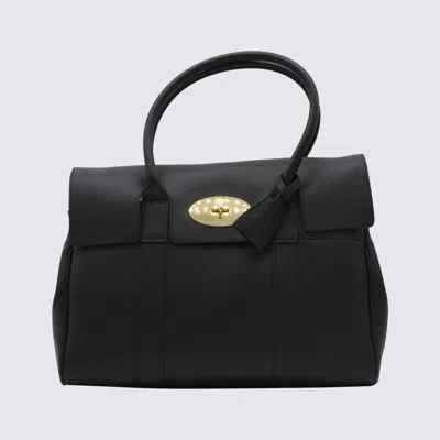 Mulberry Black Leather Bayswater Tote Bag In Black-brass