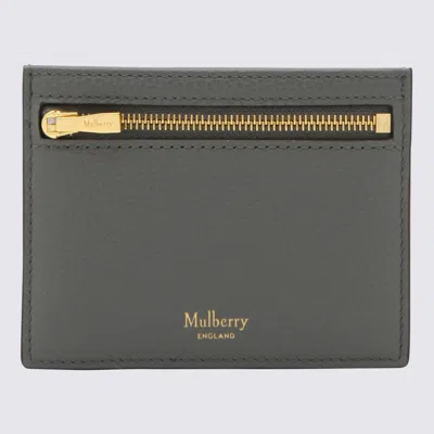 Mulberry Grey Leather Cardholder In Characoal