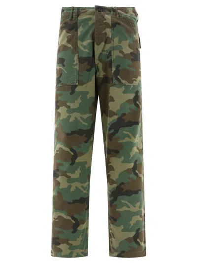 Orslow "woodland Camo" Trousers In Green