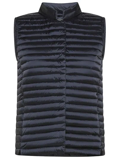 Save The Duck Aria Glossy Finish Quilted Vest With Trapunto Texture In Black