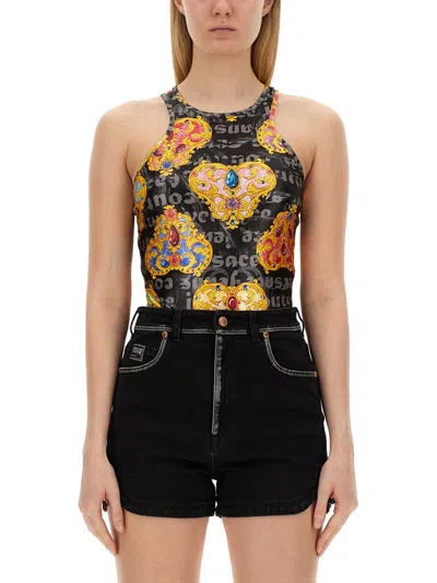 Versace Jeans Couture Heart Couture Bodysuit In Black