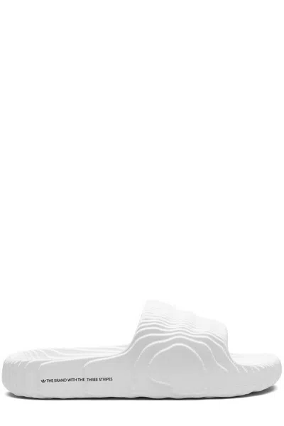 Adidas Originals Adilette 22 Logo Printed Slides In White