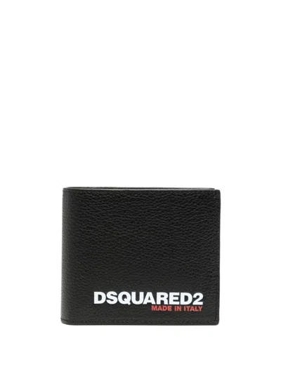 Dsquared2 Logo-debossed Bi-fold Wallet In Nero