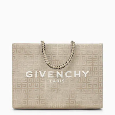 Givenchy G-tote Medium Gold Canvas With Chain Women In Metal