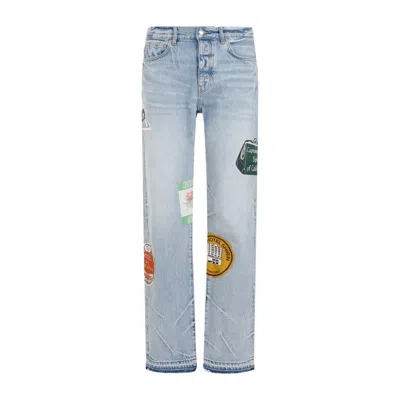 Amiri Travel Patch Straight Jean Jeans In Blue
