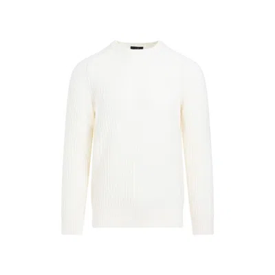 Dunhill Open Knit Cotton Jumper In White