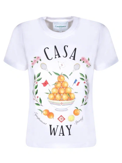 Casablanca White Graphic Print T-shirt