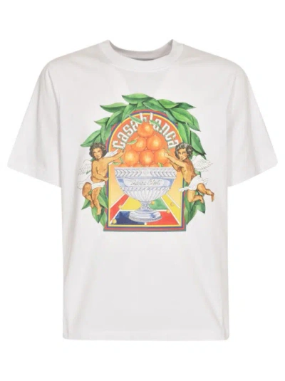 Casablanca Logo-print Organic Cotton T-shirt In White