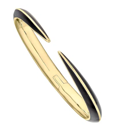 Shaun Leane Large Yellow Gold Vermeil And Black Ceramic Sabre Deco Bangle In Yellow Vermeil
