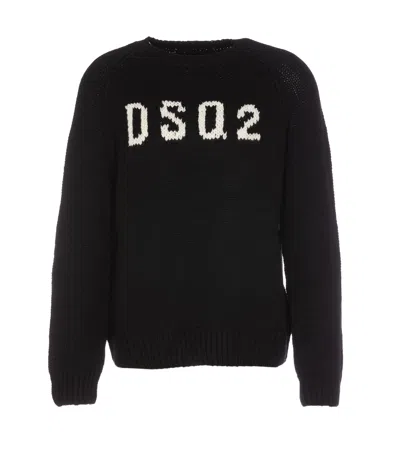 Dsquared2 Dsq2 Handmade Knit Sweater In Black