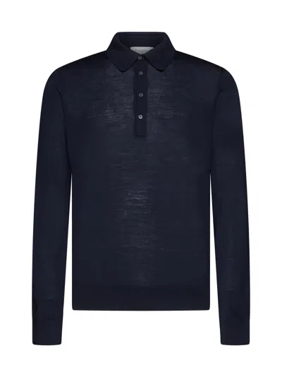 Piacenza Cashmere Polo Shirt In Blue Navy