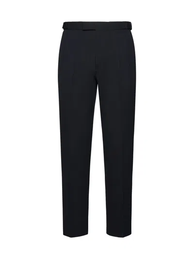 Zegna Black Cotton And Wool Pants