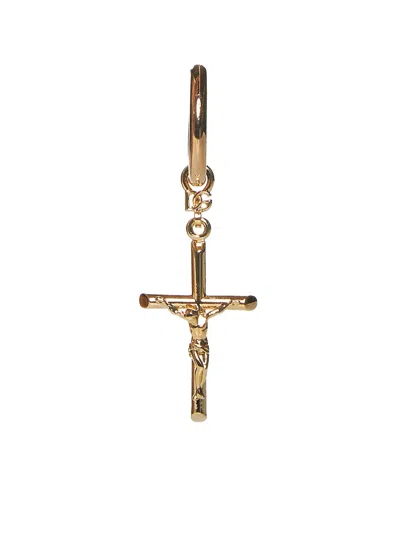 Dolce & Gabbana Crucifix Pendant Earrings In Gold