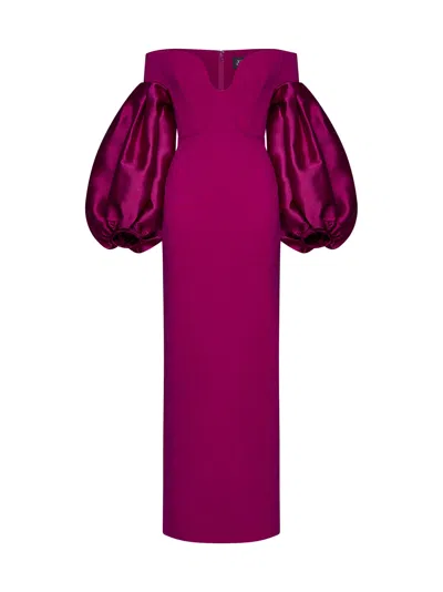 Solace London Mora Maxi Dress In Fuchsia