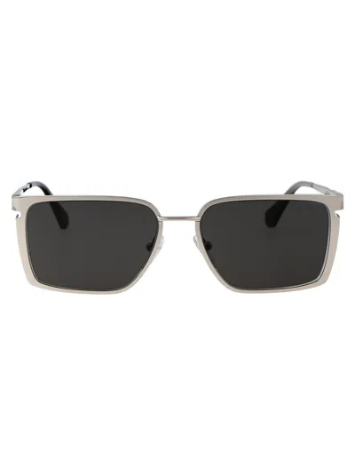 Off-white Yoder Sunglasses In Silver Dark Grey