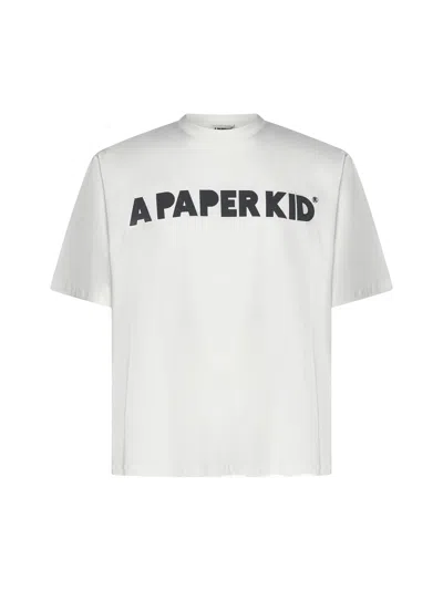 A Paper Kid Logo-print Cotton T-shirt In Neutrals