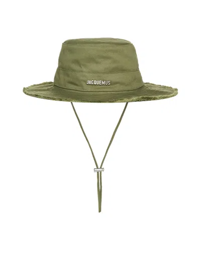 Jacquemus Logo Lettering Bucket Hat In Green