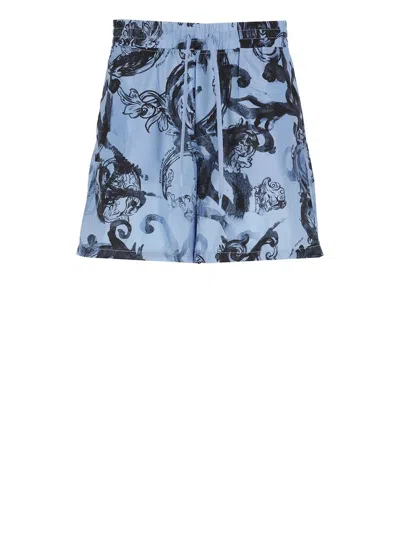 Versace Jeans Couture Couture Print Drawstring Shorts In Multi