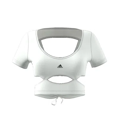 Adidas Originals X Rui Zhou Cut-out Performance T-shirt In White