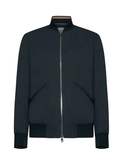 Paul Smith Storm System Bomber Jacket In Blue