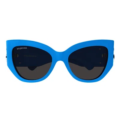 Balenciaga Sunglasses In 006 Light Blue Light Blue Grey