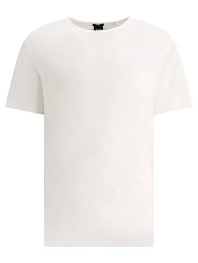 Hugo Boss Boss Linen Crew-neck T-shirt In White