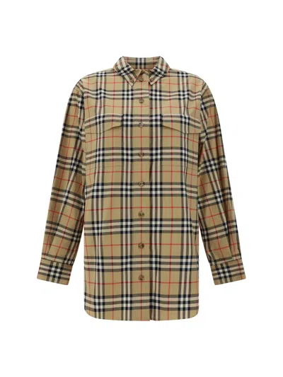 Burberry Shirts In Archive Beige Ip Chk