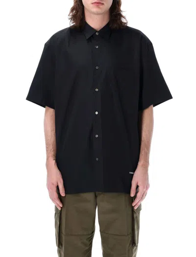 Comme Des Garçons Homme Deux Men's Black Cotton Boxy Fit Short Sleeve Shirt