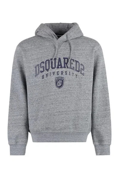 Dsquared2 Logo Print Hoodie In Grey